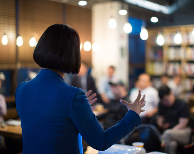 woman speaking