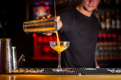 Bartender pouring drink