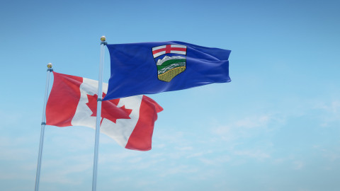 Flags of Canada and Calgary